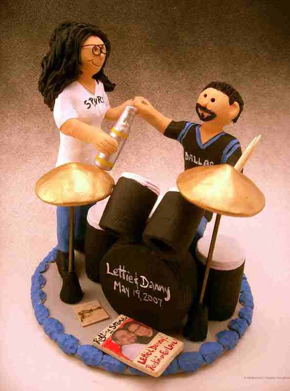 rock and roll music wedding cake topper