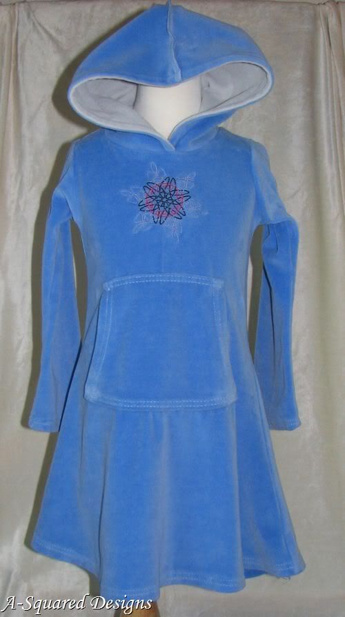 Celtic Snowflake Velour Hoodie Dress, Size 6