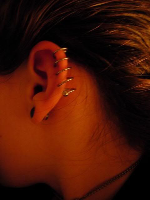 My favorite body mod is my spiral helix. This was my first piercing & by far 