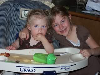 Portia and Bianca right before birthday cake