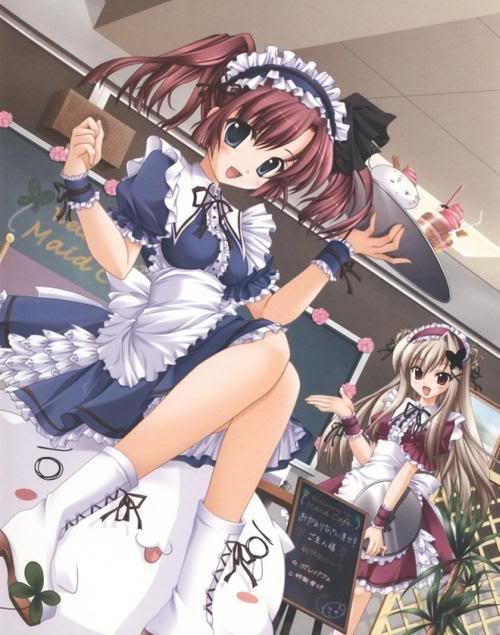 anime waitress girl