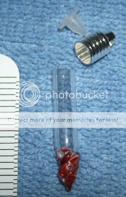 Red Twist Glass Pendant vial with Silver plated cap  