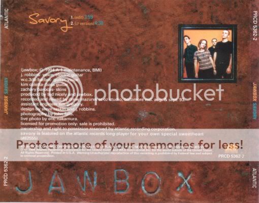 Jawbox Savory USA Promo CD Single